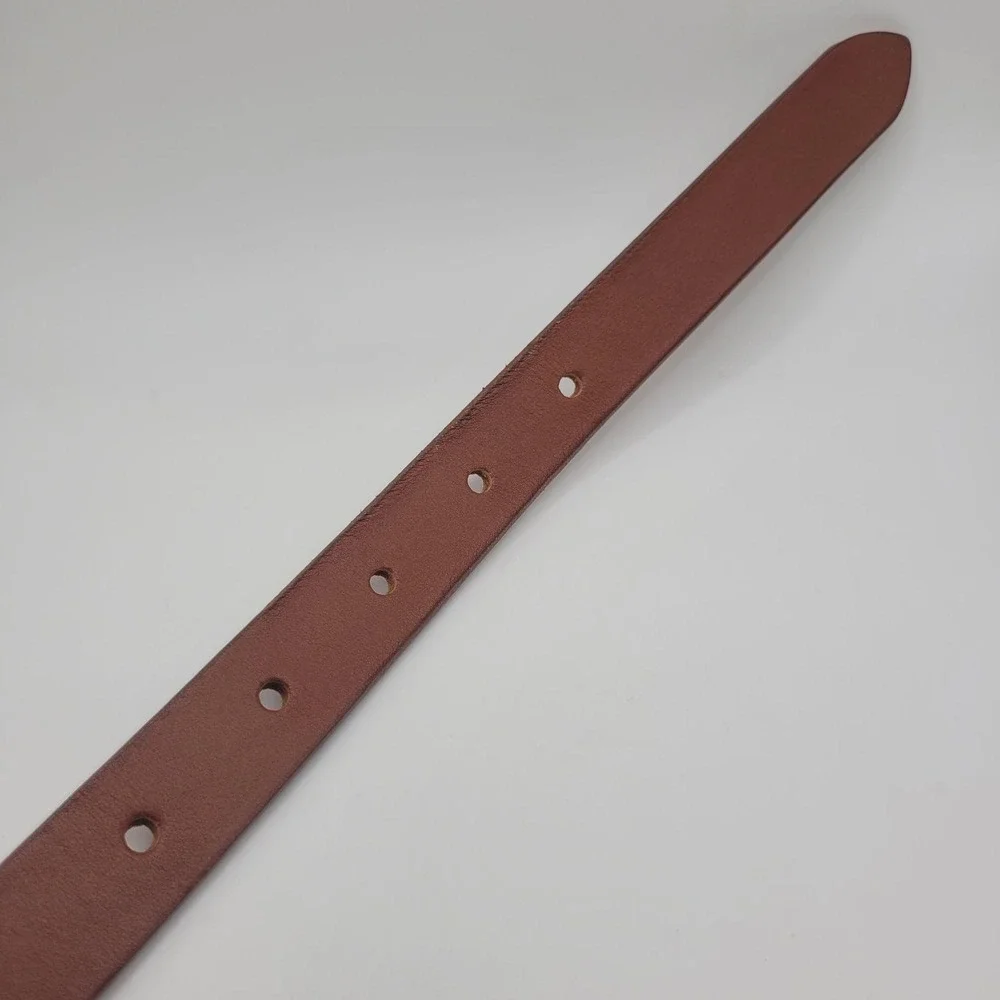 Gennaro Di Palma Belt Women Small Brown Leather Silver Buckle Minimalist Casual